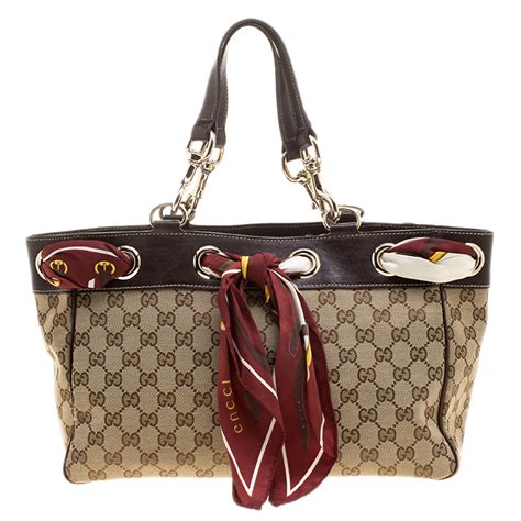 gucci tote with scarf